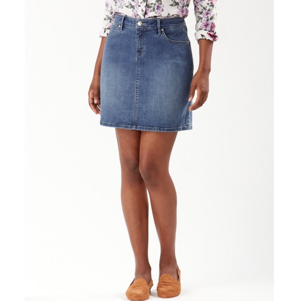 Tommy Bahama Medium Blue Denim A-Line Mini Skirt